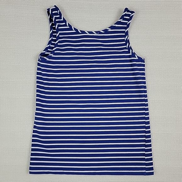 Kate Spade Girl's Alessa Rosette Tank Navy White Stripes Small - Picture 5 of 10